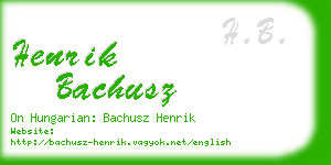 henrik bachusz business card